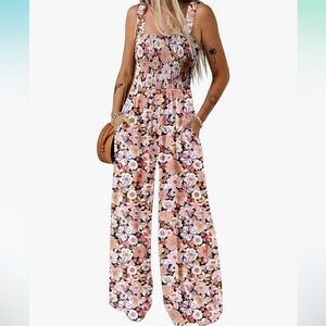 Floral Jumpsuit in Pink and Orange